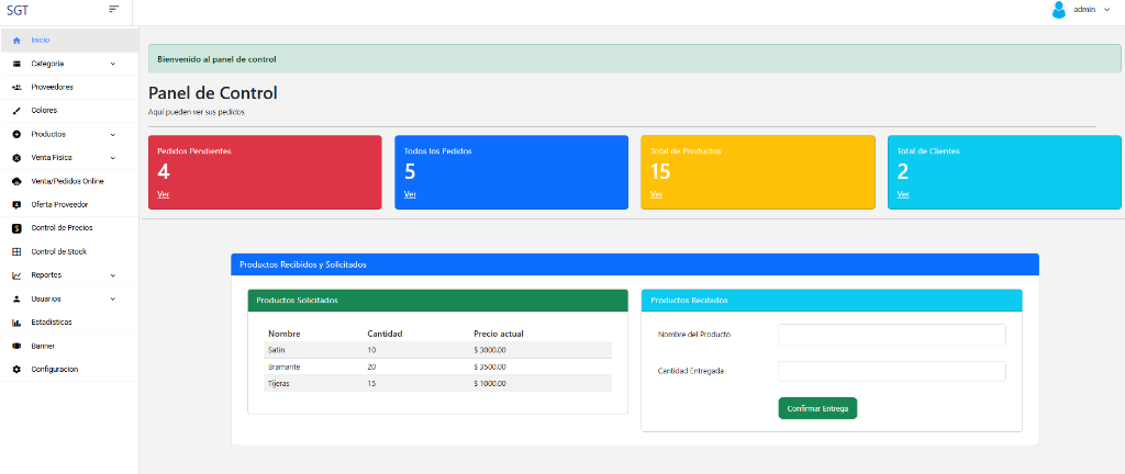 SGT — Panel de Control