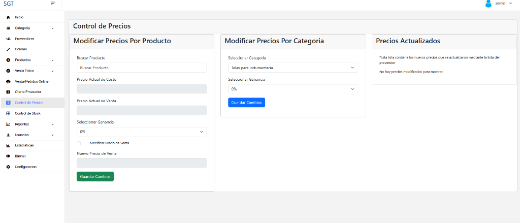SGT — Control Precios