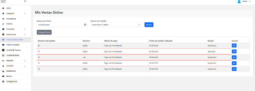 SGT — Ventas Online